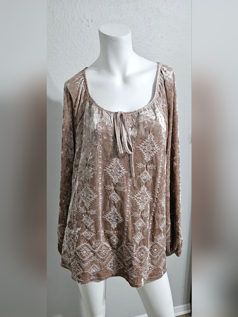 Savanna Jane velvet embroidered Top size 1X